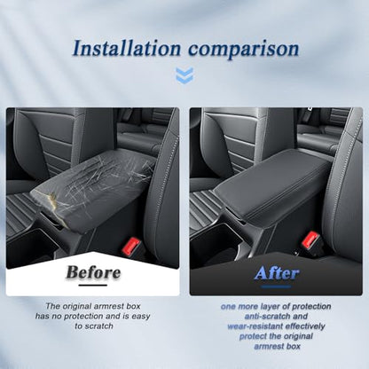 BIBIBO for 2025 2026 Kia K4 Center Console Cover 2025-2026 Kia K4/2026 Kia K4 Hatchback Arm Rest Cover 2025 Kia K4 Accessories 2025 K4 Hatchback Armrest Pad - color: Black-for 2025+Kia K4 (Thin)
