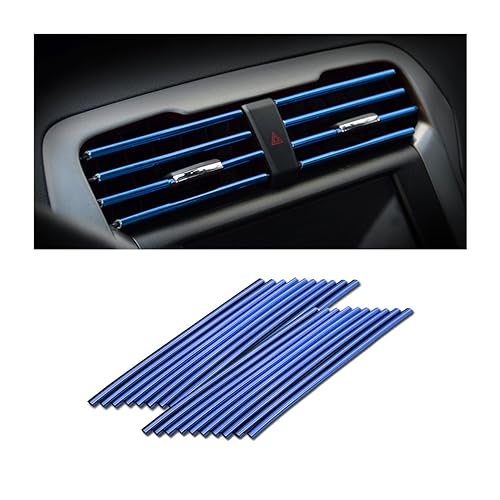 Osilly 20 Pcs Car Air Conditioner Outlet Decoration Strip, Decorative Trim for Auto Air Vent Outlet, Waterproof Automotive Interior Decors for Men Women, Universal for Most Vehicles (Blue) - color: Blue