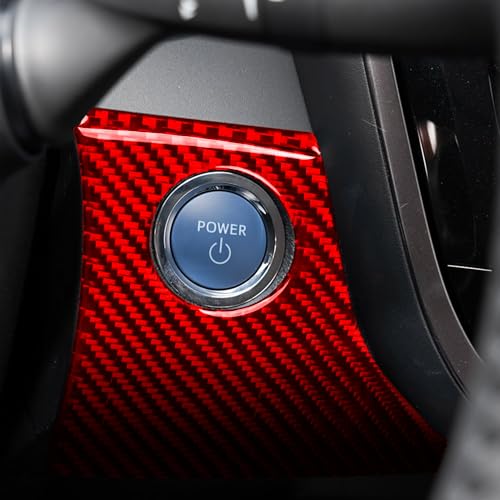 Glossy Red Carbon Fiber Compatible with Toyota Camry 2018-2024 Accessories Car Engine Start Stop Surround Panel Cover Interior Trim Sticker Decal 2PCS - color: Engine Start Stop Trim Panel
