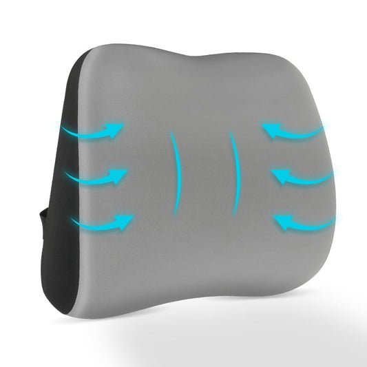 Lumbar Support Pillow for Office Chair, Memory Foam Lumbar Pillow for Lower Back Pain Relief (xiaoyaokaoGrey) - color: Xiaoyaokaogrey