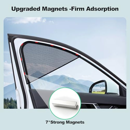 XCBYT Car Window Shades, Driver Window Sun Shade, Upgraded Magnetic Side Window Sun Shade for Front Side Windows with Block Sunlight, Glare and Heat for SUV, Truck, Safe Driving (2PS)