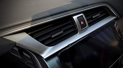3Pcs Silver Car Console Dashboard Air Condition Outlet Vent Trim Cover Frame For Honda 10th Gen Civic 2016 2017 2018 2019 2020 - color: Silver
