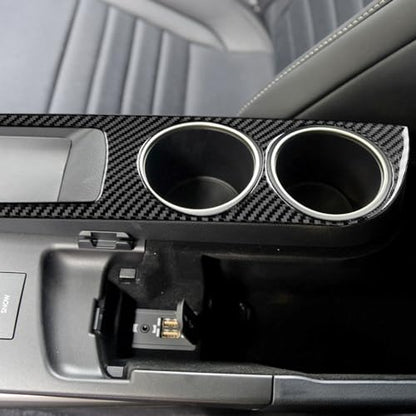 NVCNX Car Center Console Cup Holder Panel Cover Decal Compatible with Lexus IS250 2014 2015 / IS200t 2016 2017 / IS300 2016-2020 / IS350 2014-2020 Carbon Fiber Interior Trim Accessories Black - B - color: Cup Holder - B