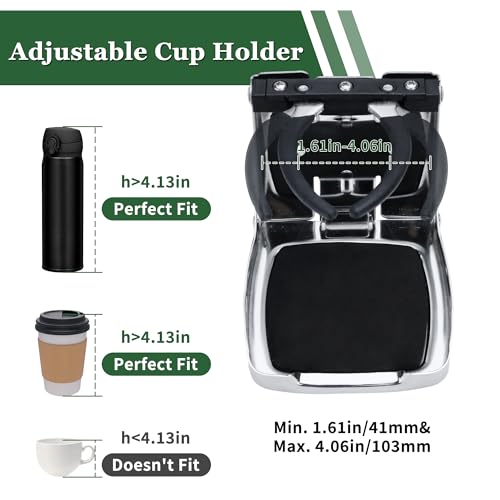 Folding Cup Holders 304 Stainless Steel Adjustable Cup Holder for Car Home Trucks RVs Vans Boats Campers Caravans Yacht (Silver) - color: Silver