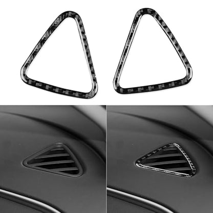 Black Carbon Fiber Compatible with Chevy/Chevrolet Malibu 2016-2025 2017 2018 2019 2020 2021 2022 2023 2024 Accessories Car Dash Defogger Air Vent Cover Interior Trim Decal 2pcs - color: Dash Defogger Air Vent