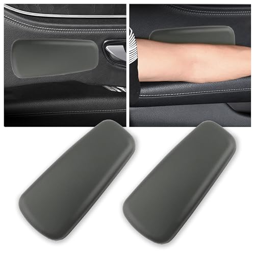 OFBAND 2PCS Elbow Pad Arm Rest, Soft Leather Arm Rest Pillow with One-Piece Molding for Comfortable Support, Universal Car Accessories, Knee Cushion, Door Armrest Pads (Grey) - color: Grey