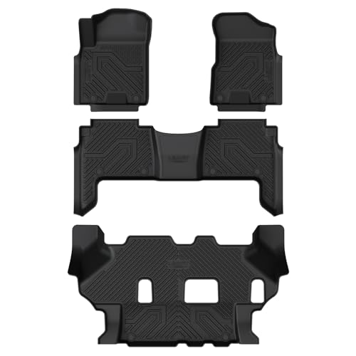 LASFIT Floor Mats for Nissan Armada/Infiniti QX80 2024 2023 2022 2021 2020 2019 (Only Fits for 8 Seats, Bench Seats), All Weather TPE Custom Fit Floor Liners for 2019-2024 Armada/QX80 Car Mats - size: 1)for Nissan Armada & Infiniti Qx80 | 2019-2024