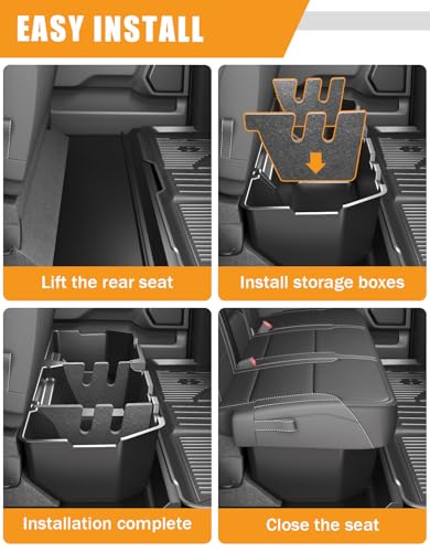 KINGGERI Under Seat Storage Boxes - Compatible with 2006-2026 Honda Ridgeline Crew Cab, Heavy Duty Upgraded Rear Under Back Seat Storage Truck Cargo Black Tool Box Organizer - size: Compatible with 2006-2026 Honda Ridgeline