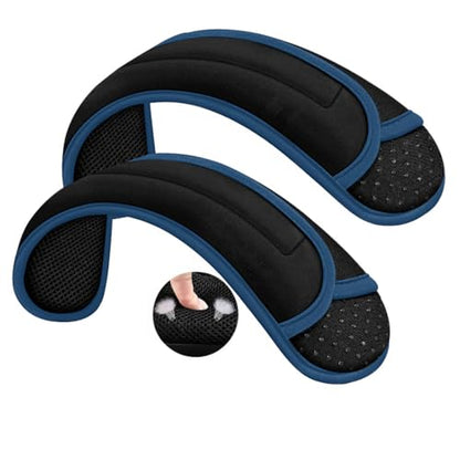 ZINZ 2-Pack Universal Shoulder Pad with Ultra Thick Cushion for Bag Luggage Bag Crossbody, Plus Long & Anti-Slip & Breathable,Black-Blue Edge - color: Black-Blue edge