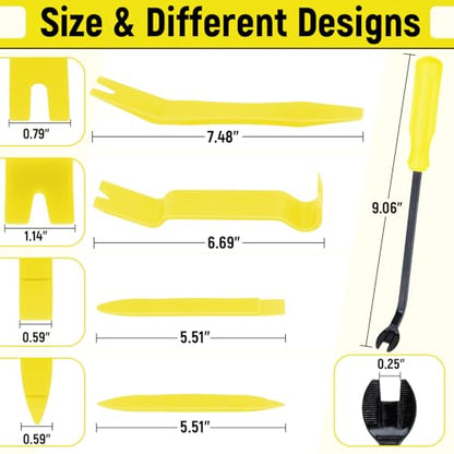 BFXM 5PCS Auto Trim Removal Tool kit, Car Clip Pry Tools Kit No Scratch Plastic, Car Door Panel Rivet Pliers Tool Kit, Automotive Interior Fastener Puller Remover Body Repair Set for Car (Yellow) - color: Yellow