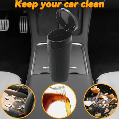 Car Trash Can Bin with Lid - 2 Pack, Leakproof Garbage Can for Vehicle, Mini Trash Bin with 180 Attached Trash Bags, Easy to Clean Cup Holder Trash Can for Car, Home, Office - color: Black 2