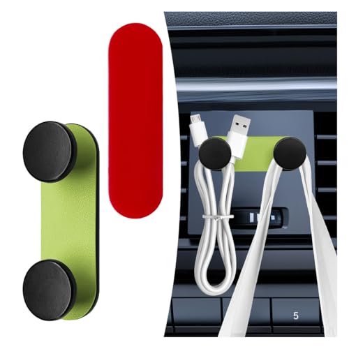 YoRise Small Car Hooks, Self-Adhesive Hanging Car Key Holder, Multifunctional Dashboard Storage Hooks, Universal Vehicle Organizer Accessories for Mask Charging Cable Earphone (Green) - color: Green