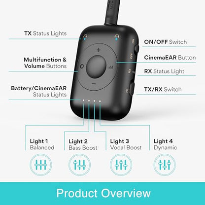 MEE audio Connect Air Pro (2 PACK) Bluetooth Wireless Audio Transmitter & Receiver for AirPods or Bluetooth Headphones, 2-in-1 Adapter with Detachable Cable for 3.5mm devices on Airplanes, Black&White - color: 2PK Black+White, style: Connect Air Pro