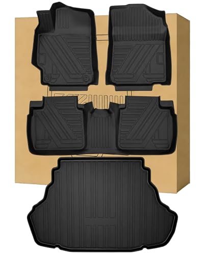 Aiqiying Floor Mats＆Cargo Liners Compatible with Toyota Camry 2012-2017 Modelss，All Weather Waterproof Durable Custom-Fit Trunk Tray Front Rear Rows Full Set Carpet Protection TPE Accessories - size: 2）For Toyota Camry I 2012-2017 I Floor＆Trunk Mat