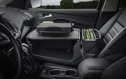 AutoExec AE-FMEF-PI-PS-BT Efficiency FileMaster Car Desk for Your Vehicle Workstation and Mobile Office, Black with 400 watt Power Inverter and Printer Stand - color: Black, style: Desk, 400 watt Power Inverter and Printer Stand