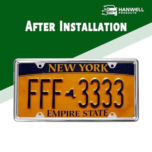Chrome License Plate Frame Made of Zinc Alloy Metal, Universal Car Accessories,1 Pack License Plate Holder Never Rust and Unbreakable with Metal Screws, Chrome Caps and Screwdriver - color: 1 PCS