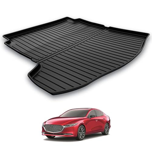 AOMSAZTO Premium Cargo Liner for Mazda 3 Sedan 2019-2025 2026 Custom Fit Car Trunk Mat All-Weather Black Cargo Mat - style: 19) for Mazda 3 2019-2024 Cargo Liner