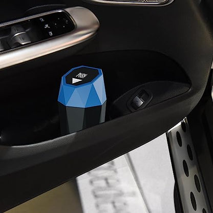 Car Trash Can with Lid，Mini Diamond Design Automatic Portable Trash Can，Used in Car Home, Office, Kitchen, Bedroom (1, Blue) - color: Blue