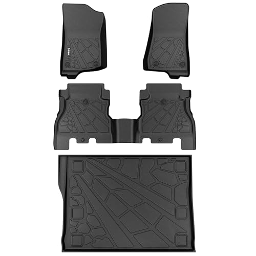KARPAL Floor Mats Trunk Liner fit for 2018-2025 Jeep Wrangler JL Unlimited 4 Door (Not for JK/4XE), Front & 2nd Row, TPE All Weather Protection Custom Fit Car Mats (Sahara, Rubicon, Willys, Sports) - style: 2018-2025 | For Jeep JLU | Full Set
