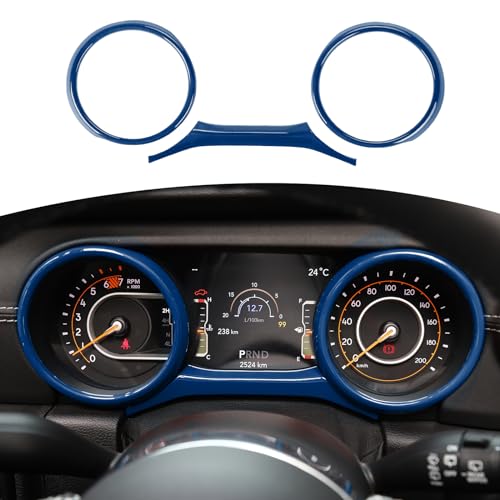RT-TCZ for Jeep JL Dashboard Instrument Panel Gauges Trim Ring Cover for Jeep Wrangler JL JLU Gladiator JT 2018-2023 Blue Interior Accessories 3pcs - color: Blue
