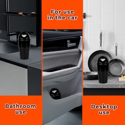 Cup Holder Trash Can for Car, Leakproof Vehicle Back Seat Garbage Can Mini Portable Trash Bin with Lid, Universal Smellproof Cup Holder Garbage Bin for Cars Trucks SUVs (Black) - color: Black