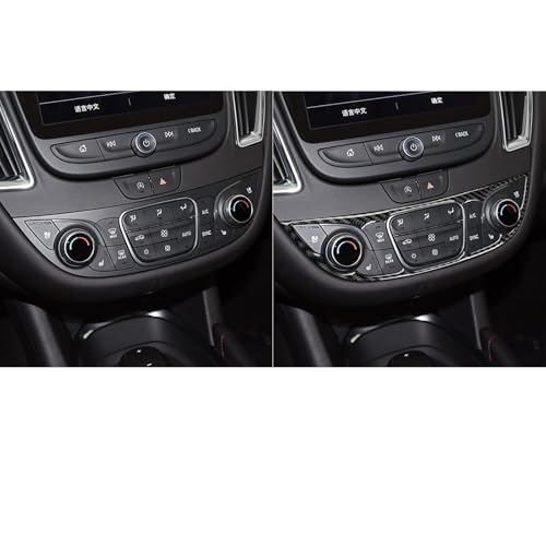 Black Carbon Fiber Compatible with Chevy/Chevrolet Malibu 2016-2025 2017 2018 2019 2020 2021 2022 2023 2024 Accessories Car Dash Climate Panel Cover Interior Trim Sticker Decal -A - color: Central Control Frame -a