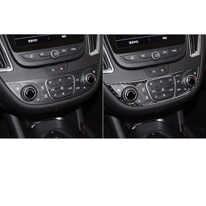 Black Carbon Fiber Compatible with Chevy/Chevrolet Malibu 2016-2025 2017 2018 2019 2020 2021 2022 2023 2024 Accessories Car Dash Climate Panel Cover Interior Trim Sticker Decal -A - color: Central Control Frame -a