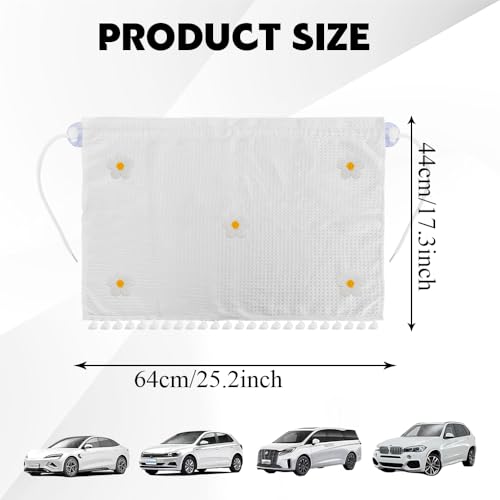 Car Side Window Sun Shade Privacy Curtain for Baby, Suction Cup Window Shade, 25"x18" Car Cartoon Sunshade Protector Heat Blocker Cover, Privacy Curtain for Kids Women (Five Small Flowers) - color: Five Small Flowers