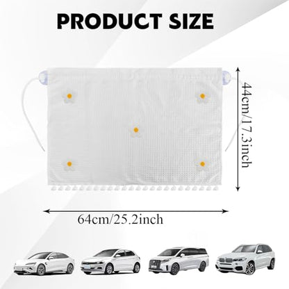 Car Side Window Sun Shade Privacy Curtain for Baby, Suction Cup Window Shade, 25"x18" Car Cartoon Sunshade Protector Heat Blocker Cover, Privacy Curtain for Kids Women (Five Small Flowers) - color: Five Small Flowers