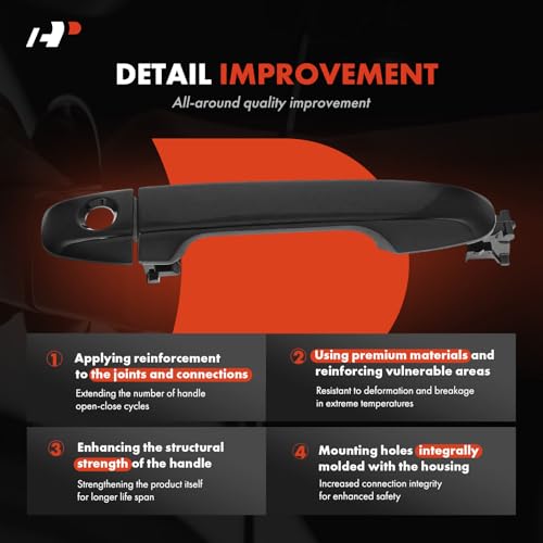 A-Premium Front Driver Side Exterior Door Handle with Keyhole Cover Compatible with Toyota Camry 12-17, Yaris 12-19, C-HR 18-19, 86 18-20, Prius C & Scion FR-S, iM & Subaru BRZ, Carbon Fiber Look