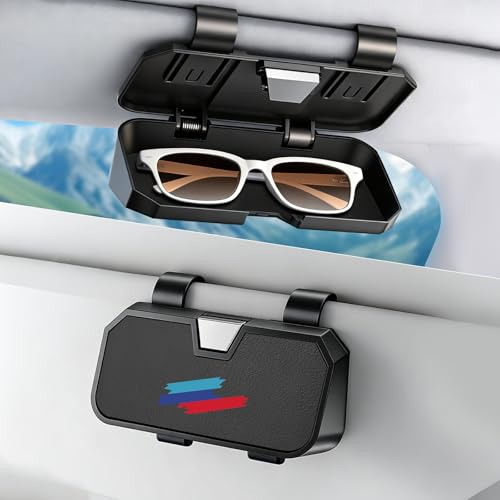 Sunglasses Holder for Car Visor Leather Eyeglasses Organizer Case for BMW X3 X5 X7 X1 3 4 2 5 Series Accessories - color: Black With Logo