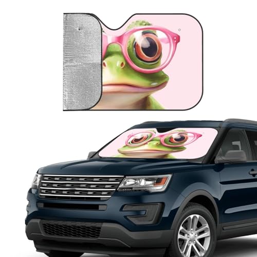 Funny Frog Car Sun Shade Windshield Sunshade Foldable Front Window Shield Cover for Truck SUV - color: Blue10