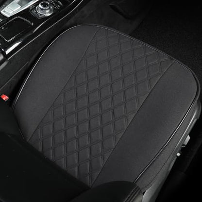 West Llama Linen Front Car Seat Cover Protector Anti-Slip Bottom Seat Cover Fits 95% of Vehicles,Wrapping Around The Bottom,Diamond Pattern(Black-1Pcs) - color: Diamond Pattern-Black, size: 1pc