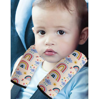2 Pack VegaPunkLab Seat Straps Shoulder Pads for Kids - Seat Belt Cover Pad, Perfect for Car Booster Seats, Strollers, High Chair, Backpacks, and More, Rainbow - color: Rainbow