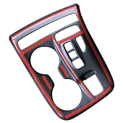 ruihe Carbon Fiber Pattern Car Gear Shift Knob Console Panel Trims Cup Holder Frame Cover Compatible with Fit for Hyundai Tucson 2022 2023 2024 2025