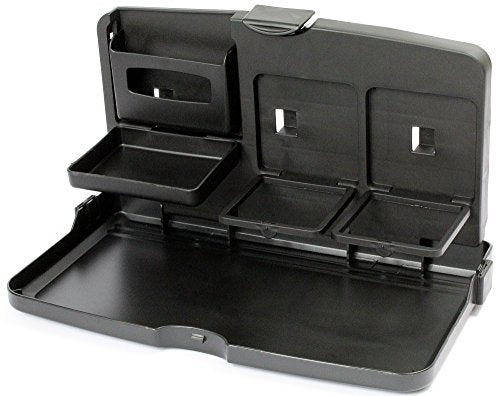 Eurow Car Backseat Travel Tray with Dual Cup Holders, Snack and Meal Storage, Phone Slot, Hooks, Easy-Clean Surface, Fits Most Vehicles, Installs in Seconds, Ideal for Kids and Road Trips - size: universal