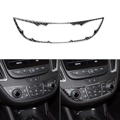 Black Carbon Fiber Compatible with Chevy/Chevrolet Malibu 2016-2025 2017 2018 2019 2020 2021 2022 2023 2024 Accessories Car Dash Climate Panel Cover Interior Trim Sticker Decal -A - color: Central Control Frame -a