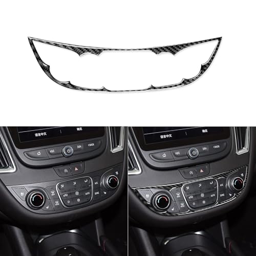 Black Carbon Fiber Compatible with Chevy/Chevrolet Malibu 2016-2025 2017 2018 2019 2020 2021 2022 2023 2024 Accessories Car Dash Climate Panel Cover Interior Trim Sticker Decal -A - color: Central Control Frame -a