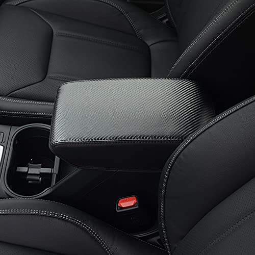 INTGET Car Ceter Console Armrest Cover for 2024 Subaru Forester Accessories 2019 2020 2021 2022 2023 Leather Middle Arm Rest Box Lid Cover Seat Pad Protector(Carbon Fiber Texture,2019-2024) - color: Carbon Fiber Texture, size: 2019-2024