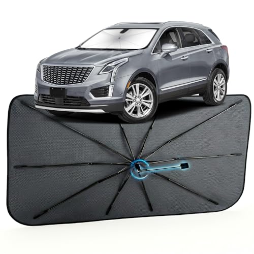Car Windshield Sun Shade for Cadillac XT5 2017-2026 –[Reflective Coated Fabric] Sunshade Umbrella for Front Window, Car Shades Sun Visor Keep Car Cool and Protects Interior, 1:1 Exact Fit - size: For Cadillac XT5 2017-2026