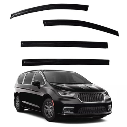 Window Visors Rain Guards Compatible with 2017-2026 Chrysler Pacifica, Out-Channel Side Window Wind Deflectors Vent Shades Accessories, Dark Smoke 4 Pcs, 2018 2019 2020 2021 2022 2023 2024 2025 - size: 2017-2026 Chrysler Pacifica