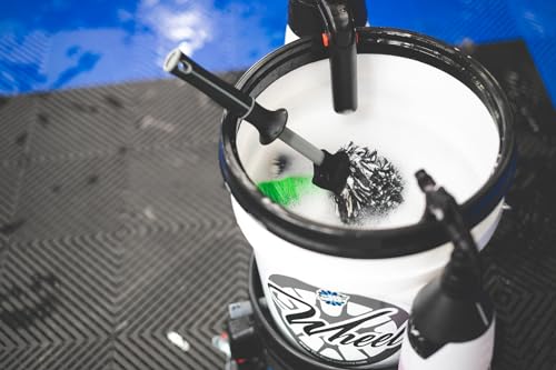 Detail Factory - Wheel Brush Kit with Interchangeable Microfiber Covers - Ultra-Soft Cleaning, Washing and Detailing Wheels, Tires, and Rims - Octane Ectoplasm - color: Ectoplasm