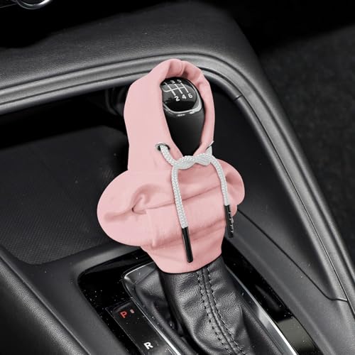 Gear Shift Hoodie, Shifter Hoodie, Funny Car Gear Shift Protector Cover, Automotive Interior Cute Gadgets Fashionable Mini Sweater Shifter Stick Knob Cover Universal for Most Vehicles (Pink) - color: Pink