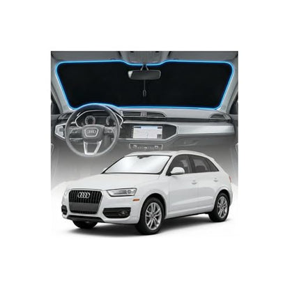 for Audi Q3 Sun Shade Windshield Cover - Custom Fit Q3 Accessories 2013-2018 Sunshade Foldable UV Protection & Heat Shield Sun Visor Accessories - size: For Audi Q3 2013-2018