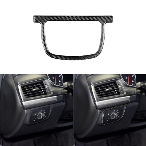 Real Carbon Fiber Interior Accessories Sticker Compatible with Audi A6 2012 2013 2014 2015 2016 2017 2018 Car Driver Side Dashboard Headlight Control Decor Decal Trim Cover Black - color: Headlight Control Decor