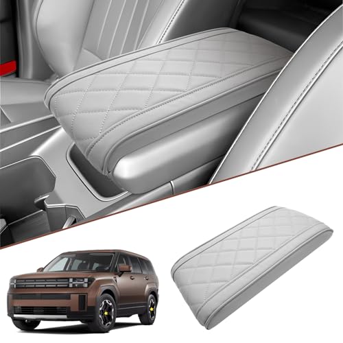 SKTU 2024 2025 2026 Santa Fe Center Console Cover Compatible with 2024-2026 Hyundai Santa Fe Armrest Cover Hyundai Santa Fe 2024 2025 2026 Accessories Santa Fe Hybrid Center Console Cushion (Beige) - color: for 2024 2025 2026 Santa Fe Beige