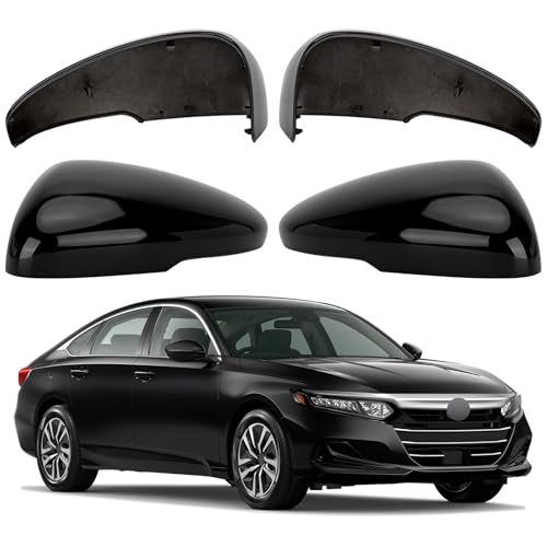 Driver & Passenger Side Mirror Cover Replacement for Honda Accord 2018 2019 2020 2021 2022 - Left & Right Side Mirror Covers, Rear View Mirror Cap Accessories Black, With Lamp - color: Black-With Lamp, size: Driver and Passenger Side (Left and Right)