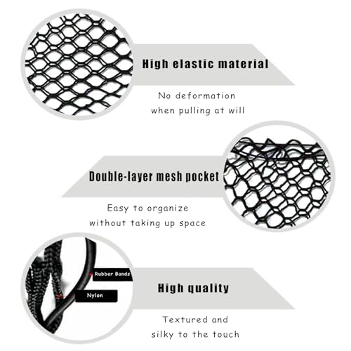 UlifebetterTruck Bed Cargo Net, Cargo Storage Elastic Mesh Net Organizer Net Bag Automotive Cargo Nets with 4 Buckles Screws Hooks Clips Trunk Storage Net for Pickup Truck Bed（51 * 18In） - size: 51 X 18 Inches