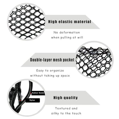 UlifebetterTruck Bed Cargo Net, Cargo Storage Elastic Mesh Net Organizer Net Bag Automotive Cargo Nets with 4 Buckles Screws Hooks Clips Trunk Storage Net for Pickup Truck Bed（51 * 18In） - size: 51 X 18 Inches