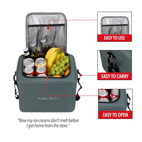 Farasla Waterproof Trunk Organizer with Insulated Leakproof Cooler Bag, Foldable Cover, Adjustable Securing Straps (4-in-1 w/Cooler, Gray) - color: Gray
